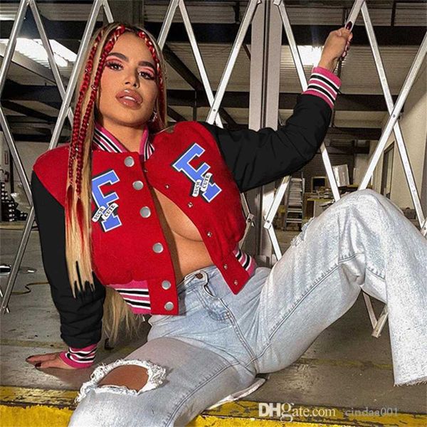 women jackets designer spring autumn new street fashion rib panel contrast offset letter baseball shirt mock neck coat, Black;brown
women jackets designer spring autumn new street fashion rib panel contrast offset letter baseball shirt mock neck coat, Black;brown