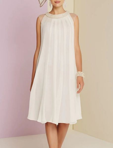 a-line mother of the bride dress 2023 wedding guest party gowns jewel neck knee length chiffon sleeveless pearls robe de soiree, Black;red
a-line mother of the bride dress 2023 wedding guest party gowns jewel neck knee length chiffon sleeveless pearls robe de soiree, Black;red