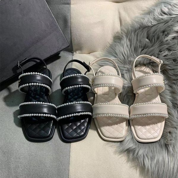 women's logo sandals designer slippers pearl strap slingback sandal flat mule paris quilted square toe slides flip flops lambskin leath, Black
women's logo sandals designer slippers pearl strap slingback sandal flat mule paris quilted square toe slides flip flops lambskin leath, Black
