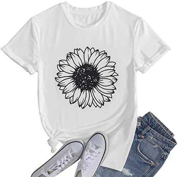 women's summer sunflower t shirt cute flower graphic loose tees crew neck short sleeve casual women cotton blouse97py, White
women's summer sunflower t shirt cute flower graphic loose tees crew neck short sleeve casual women cotton blouse97py, White
