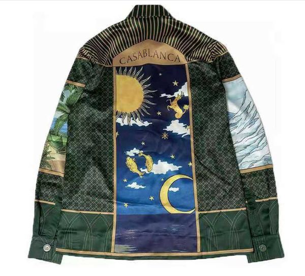 casablanca designer shirt men and women original product day night sun moon stars coconut tree pattern cuban collar long-sleeved shirt, White;black
casablanca designer shirt men and women original product day night sun moon stars coconut tree pattern cuban collar long-sleeved shirt, White;black