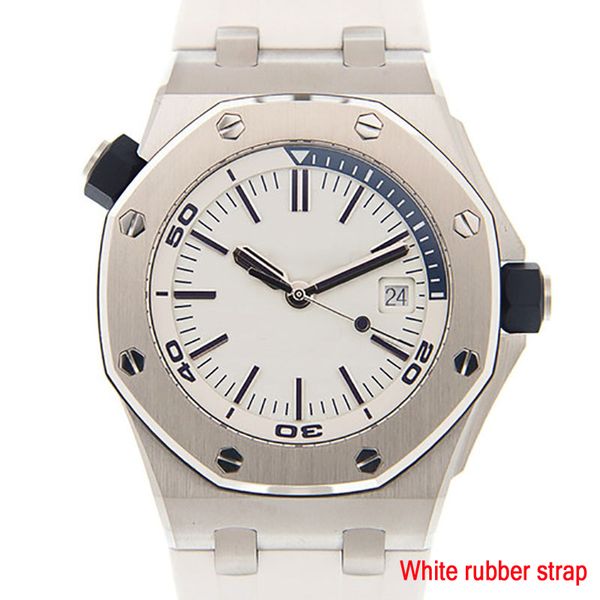 mens luxury watch automatic white dial silver case watches rubber strap gents sport wristwatches, Slivery;brown
mens luxury watch automatic white dial silver case watches rubber strap gents sport wristwatches, Slivery;brown