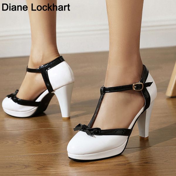 dress shoes women's plus size t strap high heels round toe heel pumps women platform pumps with bow party wedding shoes chaussures de f, Black
dress shoes women's plus size t strap high heels round toe heel pumps women platform pumps with bow party wedding shoes chaussures de f, Black