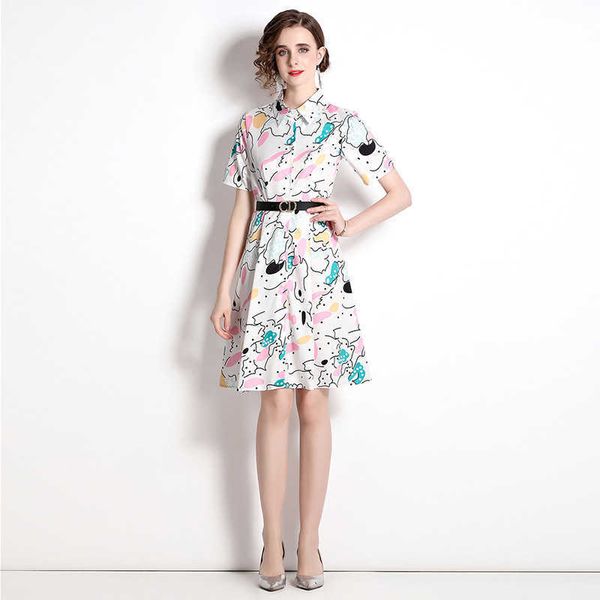 women's casual dresses 2023 summer women's lapel color printing short sleeve waist show thin temperament shirt dresses women trend, Black;gray
women's casual dresses 2023 summer women's lapel color printing short sleeve waist show thin temperament shirt dresses women trend, Black;gray