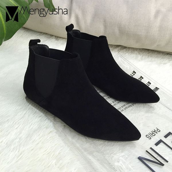 boots elastic chelsea boots suede leather ankle boots women autumn winter slip-on flat boots fashion pointy short flock booties femme 230228, Black
boots elastic chelsea boots suede leather ankle boots women autumn winter slip-on flat boots fashion pointy short flock booties femme 230228, Black