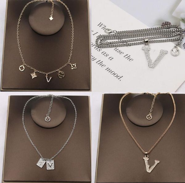 6style luxury designer letter pendant necklaces 18k gold plated rhinestone sweater necklace for women wedding jewelry accessories, Silver
6style luxury designer letter pendant necklaces 18k gold plated rhinestone sweater necklace for women wedding jewelry accessories, Silver