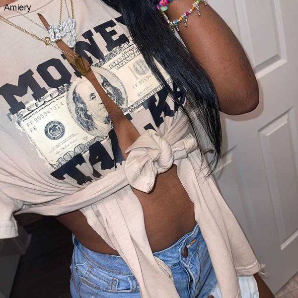 2023 new women clothes t-shirt crop fashion brand dollar letter printing short sleeve bandage tee t shirt irregular split tshirt lady, White
2023 new women clothes t-shirt crop fashion brand dollar letter printing short sleeve bandage tee t shirt irregular split tshirt lady, White