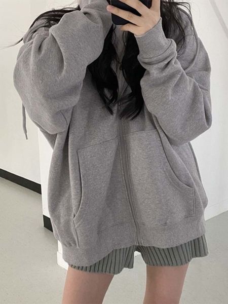 womens hoodies sweatshirts women harajuku korean version loose vintage solid color long sleeve hooded sweatshirt zipper coats 230227, Black
womens hoodies sweatshirts women harajuku korean version loose vintage solid color long sleeve hooded sweatshirt zipper coats 230227, Black