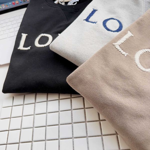 2023 spring new -letter embroidered round neck sweater for men and women, Black
2023 spring new -letter embroidered round neck sweater for men and women, Black