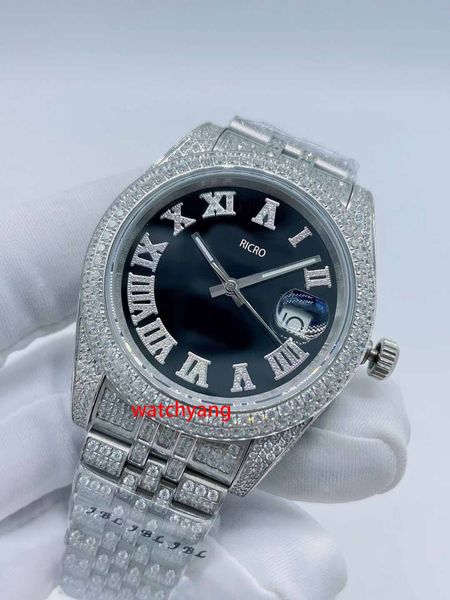 full diamond watch mens automatic mechanical watches waterproof 41mm with diamond-studded steel bracelet sapphire women business wristwatche, Slivery;brown
full diamond watch mens automatic mechanical watches waterproof 41mm with diamond-studded steel bracelet sapphire women business wristwatche, Slivery;brown