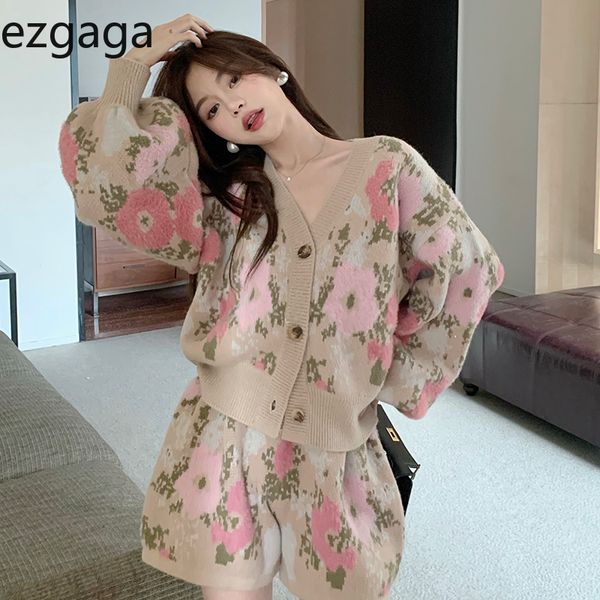 womens two piece pants ezgaga vintage flowers two piece set women vneck loose sweater outwear cardigan gentle knitted shorts elegant ladies, White
womens two piece pants ezgaga vintage flowers two piece set women vneck loose sweater outwear cardigan gentle knitted shorts elegant ladies, White