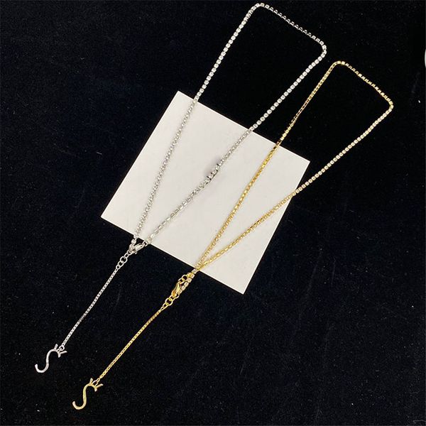 tassel letter women pendant necklaces full diamond chain necklaces for lady elegant delicate neck jewelry with box, Silver
tassel letter women pendant necklaces full diamond chain necklaces for lady elegant delicate neck jewelry with box, Silver