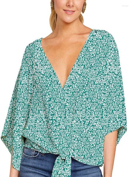 women's blouses summer floral print blouse women 2023 fashion v neck 3/4 sleeve elegant ladies and loose casual shirt, White
women's blouses summer floral print blouse women 2023 fashion v neck 3/4 sleeve elegant ladies and loose casual shirt, White