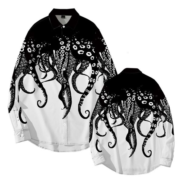 men's casual shirts fashion oversized ocs tentacles print clothes long sleeve button hawaii beach breathable blouses 230228, White;black
men's casual shirts fashion oversized ocs tentacles print clothes long sleeve button hawaii beach breathable blouses 230228, White;black