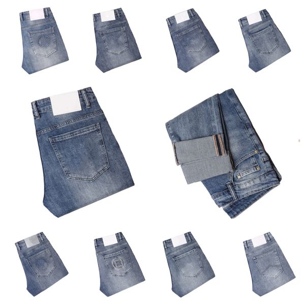 men's jeans spring summer thin denim slim fit european american high-end brand small straight pants xw2071, Blue
men's jeans spring summer thin denim slim fit european american high-end brand small straight pants xw2071, Blue
