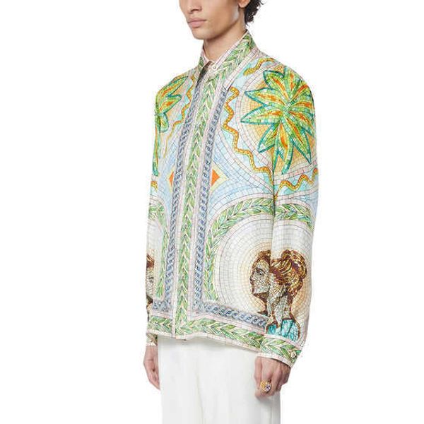 casablanca hawaii beach shirt men and women mosaics grecques silk twill shirt, White;black
casablanca hawaii beach shirt men and women mosaics grecques silk twill shirt, White;black