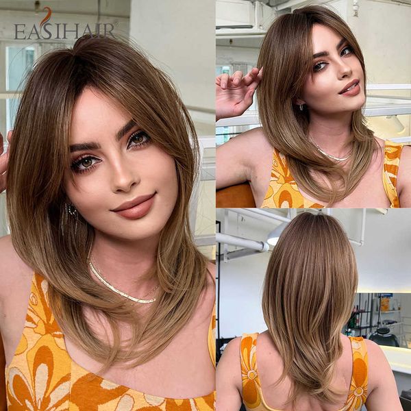 synthetic wigs easihair medium length brown ombre synthetic wigs for women layered natural hair with bangs daily cosplay wig heat resistant, Black
synthetic wigs easihair medium length brown ombre synthetic wigs for women layered natural hair with bangs daily cosplay wig heat resistant, Black