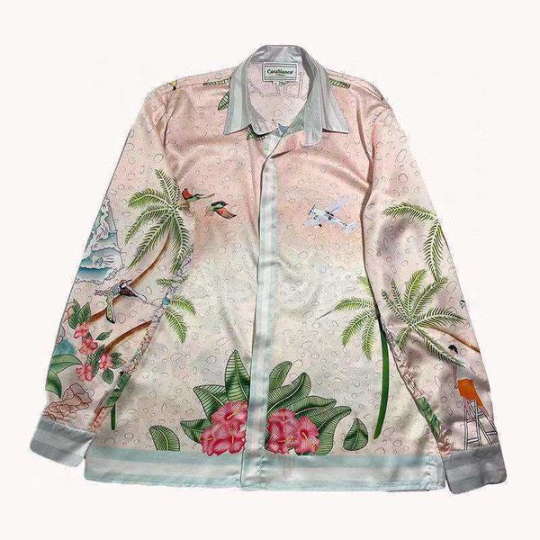 23ss new casablanca designer shirt men and women totem wave tropical plants lovers hawaiian long sleeve shirts, White;black
23ss new casablanca designer shirt men and women totem wave tropical plants lovers hawaiian long sleeve shirts, White;black