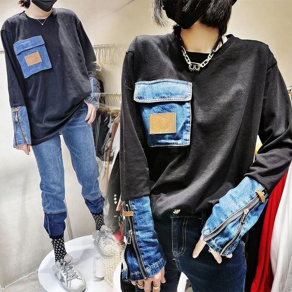 womens hoodies sweatshirts autumn fashion chic loose pullover denim stitching long sleeve tshirt personality casual pullovers women 230228, Black
womens hoodies sweatshirts autumn fashion chic loose pullover denim stitching long sleeve tshirt personality casual pullovers women 230228, Black