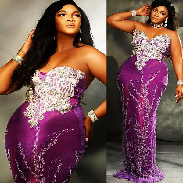 2023 arabic aso ebi purple mermaid prom dresses lace beaded crystals evening formal party second reception birthday engagement gowns dress z, Black
2023 arabic aso ebi purple mermaid prom dresses lace beaded crystals evening formal party second reception birthday engagement gowns dress z, Black
