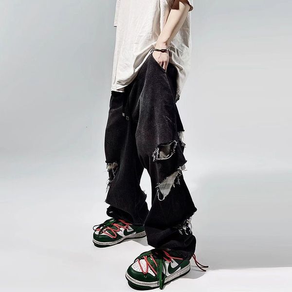 men s jeans y2k retro old oversized ripped street trend gothic pants casual straight trousers wide leg cargo men 230228, Blue
men s jeans y2k retro old oversized ripped street trend gothic pants casual straight trousers wide leg cargo men 230228, Blue