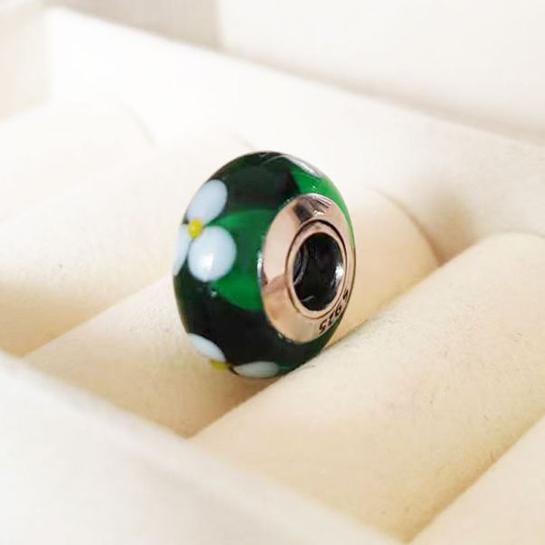2pcs 925 sterling silver glass murano green flower for you beads fit pandora charm jewelry bracelets & necklaces, Crystal
2pcs 925 sterling silver glass murano green flower for you beads fit pandora charm jewelry bracelets & necklaces, Crystal