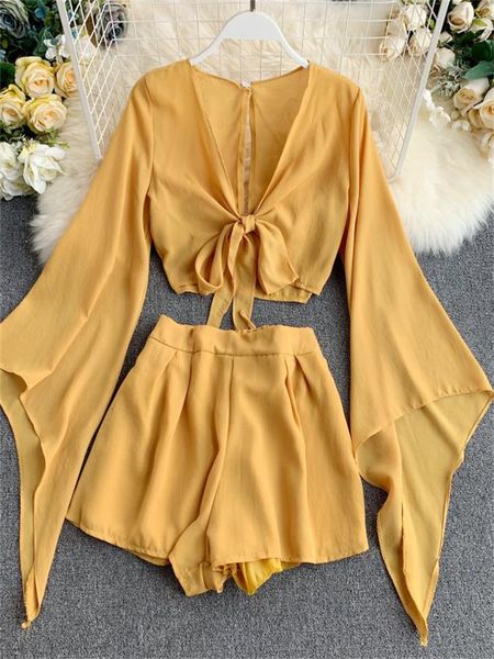 womens two piece pants spring summer women casual shorts two piece set lace up blouse high waist shorts suit female fashion shorts suit 2302, White
womens two piece pants spring summer women casual shorts two piece set lace up blouse high waist shorts suit female fashion shorts suit 2302, White