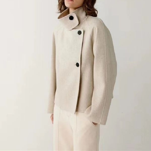 women's wool blends autumn and winter ladies double sided woolen short coat turndown collar breasted jacket 230227, Black
women's wool blends autumn and winter ladies double sided woolen short coat turndown collar breasted jacket 230227, Black