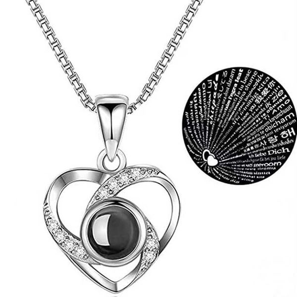 heart shaped projection necklace silver plated pendant 100 languages i love you collar chain same style
heart shaped projection necklace silver plated pendant 100 languages i love you collar chain same style