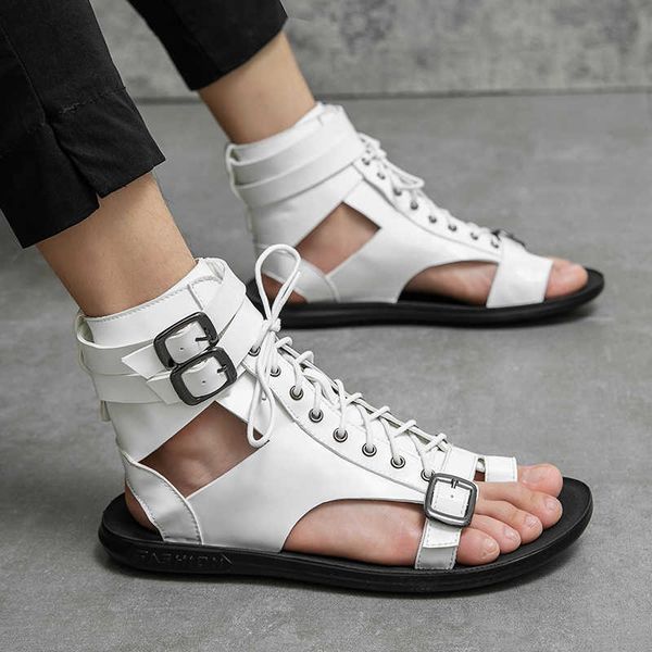 slippers 2022 summer fashion white high-sandals men flat leather roman sandal man lace-up casual designer shoes men sandalias hombre y2302, Black
slippers 2022 summer fashion white high-sandals men flat leather roman sandal man lace-up casual designer shoes men sandalias hombre y2302, Black