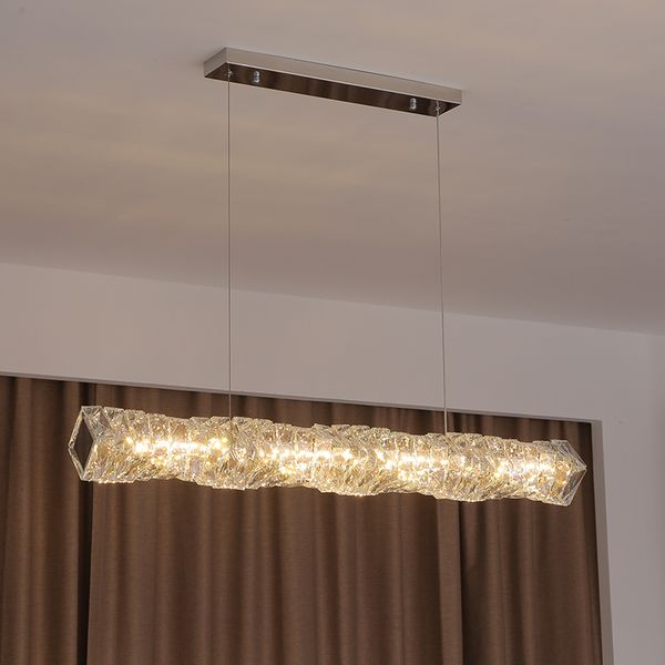 modern luxury restaurant crystal led chandelier cafe kitchen island chrome steel hanging lamp dining table long lighting fixture
modern luxury restaurant crystal led chandelier cafe kitchen island chrome steel hanging lamp dining table long lighting fixture