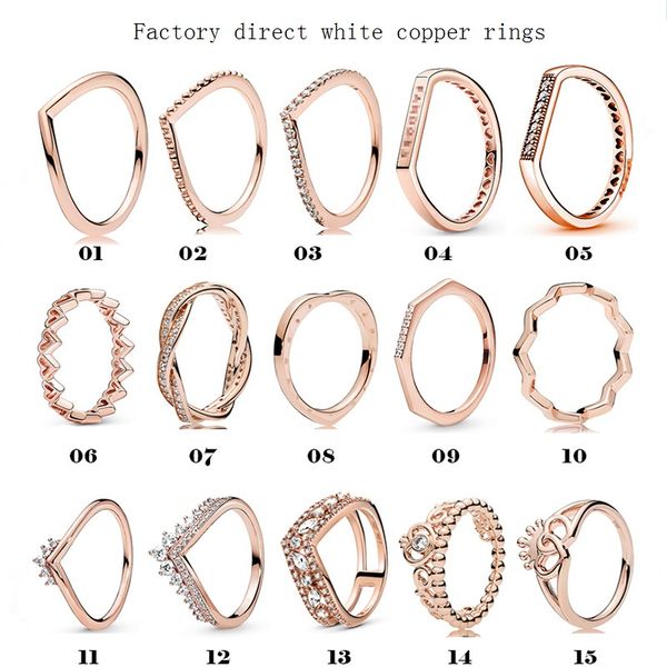 new princess ring rose gold white copper couple rings fashion personality jewelry, Silver
new princess ring rose gold white copper couple rings fashion personality jewelry, Silver