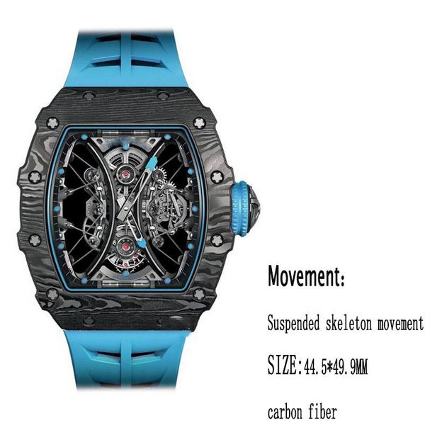 automatic mechanical men's skeleton watch r53-01 series suspension skeleton movement carbon fiber case, Slivery;brown
automatic mechanical men's skeleton watch r53-01 series suspension skeleton movement carbon fiber case, Slivery;brown