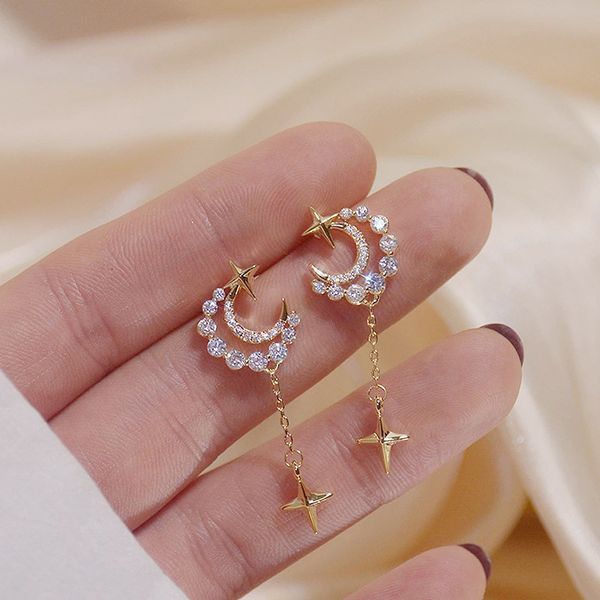 new exquiste zircon star moon rabbit stud earrings for women elegant cute animal cat personality earring girl party jewelry gift, Golden;silver
new exquiste zircon star moon rabbit stud earrings for women elegant cute animal cat personality earring girl party jewelry gift, Golden;silver