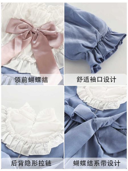 girls' princess skirt lolita skirt in spring and autumn new chil1en's westernized lolita little girl 1ess, Blue
girls' princess skirt lolita skirt in spring and autumn new chil1en's westernized lolita little girl 1ess, Blue