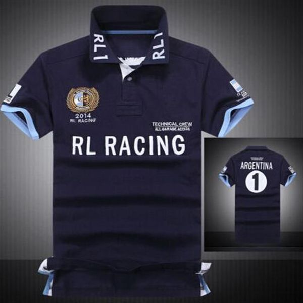 men casual polo shirts big horse embroidery country flag spain italia united states argentina brazil gbr uae ger racing t307x, White;black
men casual polo shirts big horse embroidery country flag spain italia united states argentina brazil gbr uae ger racing t307x, White;black