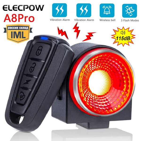 alarm systems elecpow a8pro bicycle rear lamp brake sensing light wireless remote control usb charging burglar bike taillight horn 230227
alarm systems elecpow a8pro bicycle rear lamp brake sensing light wireless remote control usb charging burglar bike taillight horn 230227