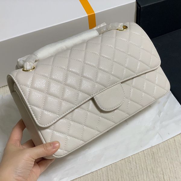 luxury classic double flap quilted white calfskin bags caviar leather cowhide purse gold metal hardware matelasse chain crossbody shoulder h
luxury classic double flap quilted white calfskin bags caviar leather cowhide purse gold metal hardware matelasse chain crossbody shoulder h