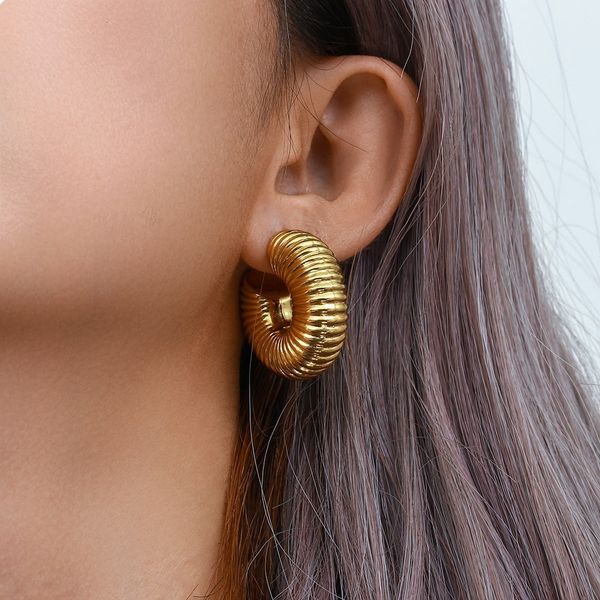 hoop huggie waterproof stainless steel chunky large hollow light weight gold color hoop earrings for women fine polished smooth texture hoop, Golden;silver
hoop huggie waterproof stainless steel chunky large hollow light weight gold color hoop earrings for women fine polished smooth texture hoop, Golden;silver