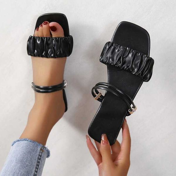 slippers newruched rhinestone decor slide sandals women summer non-slip outdoor beach female fashion black woman y2302
slippers newruched rhinestone decor slide sandals women summer non-slip outdoor beach female fashion black woman y2302