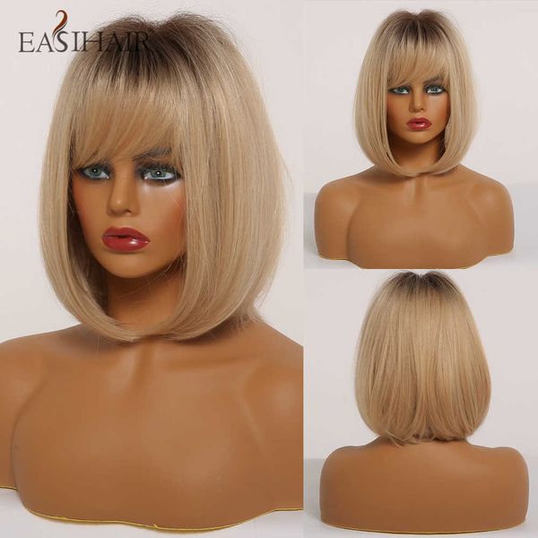 synthetic wigs easihair brown to blonde ombre straight bob synthetic wigs for women medium length hair wig with bangs heat resistant 230227, Black
synthetic wigs easihair brown to blonde ombre straight bob synthetic wigs for women medium length hair wig with bangs heat resistant 230227, Black