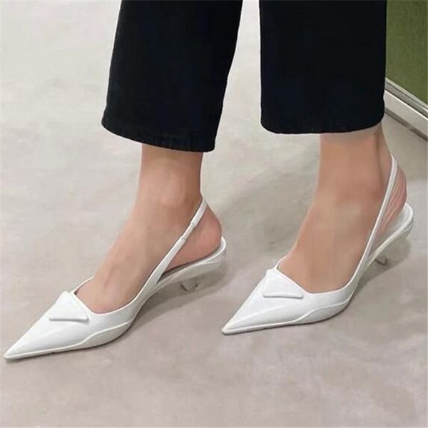 fashion sandals triangle dress shoes brushed leather slingback high-heeled pumps wedding sandal luxury summer designer party slipper womens, Black
fashion sandals triangle dress shoes brushed leather slingback high-heeled pumps wedding sandal luxury summer designer party slipper womens, Black