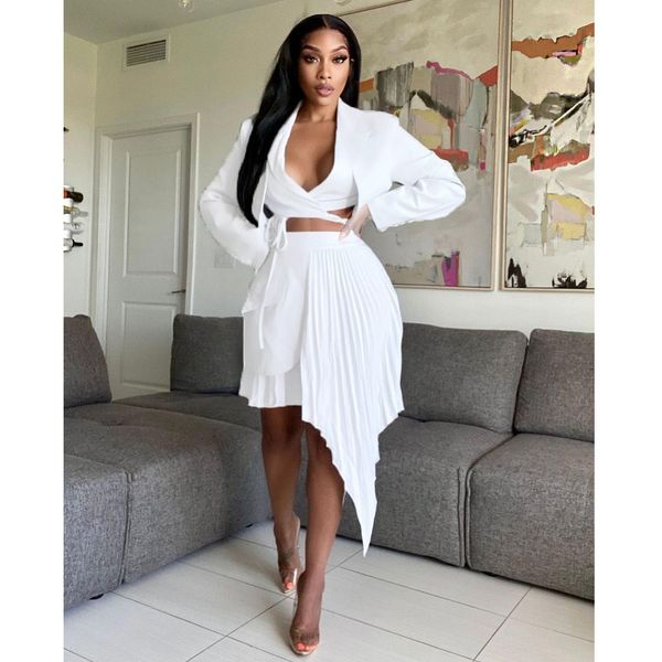 two piece dress quality fashion design 2 pcs women set solid ruched notched blazer mini dress office lady outfits 230228, White
two piece dress quality fashion design 2 pcs women set solid ruched notched blazer mini dress office lady outfits 230228, White