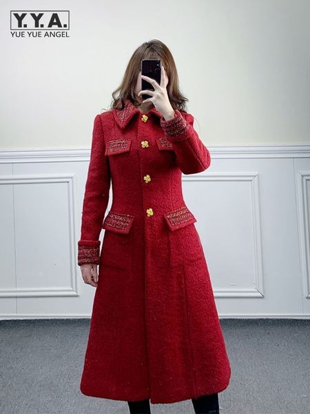 women's wool blends coat autumn winter vintage red long jacket single breasted patchwork turndown collar fashion office ladies coats 23, Black
women's wool blends coat autumn winter vintage red long jacket single breasted patchwork turndown collar fashion office ladies coats 23, Black