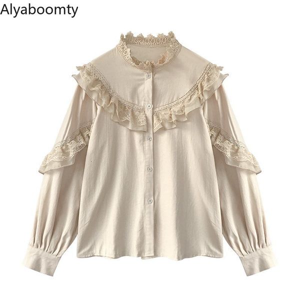 women's blouses shirts japanese lolita style autumn spring women shirt ruffled collar apricot elegant female blusas cute kawaii lantern, White
women's blouses shirts japanese lolita style autumn spring women shirt ruffled collar apricot elegant female blusas cute kawaii lantern, White