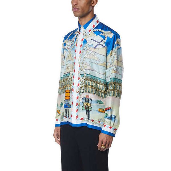 casablanca designer shirt men and women classic place casa holiday style silk twill shirt, White;black
casablanca designer shirt men and women classic place casa holiday style silk twill shirt, White;black