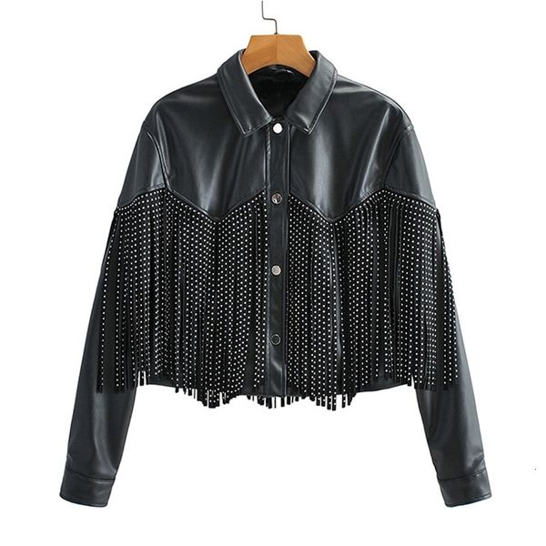 women's jackets ftlzz autumn winter tassel rivet faux leather short jackets women loose moto bike soft pu leather coat single breasted, Black;brown
women's jackets ftlzz autumn winter tassel rivet faux leather short jackets women loose moto bike soft pu leather coat single breasted, Black;brown