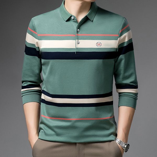 men's polos ymwmhu cotton polo shirt men long sleeve lapel green autumn fashion male polo shirt korean clothing slim fit tshirt 230228, White;black
men's polos ymwmhu cotton polo shirt men long sleeve lapel green autumn fashion male polo shirt korean clothing slim fit tshirt 230228, White;black