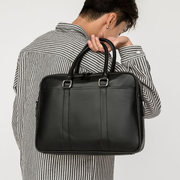 Factory wholesale men bag simple Joker leather business briefcase Litchi grain leathers carrying Messenger bags large capacity computer handbag, Black
Factory wholesale men bag simple Joker leather business briefcase Litchi grain leathers carrying Messenger bags large capacity computer handbag, Black