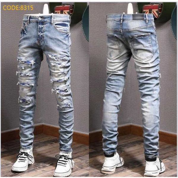 designer mens jeans fashion holes denim pants hip hop distressed zipper trousers for male, Black
designer mens jeans fashion holes denim pants hip hop distressed zipper trousers for male, Black